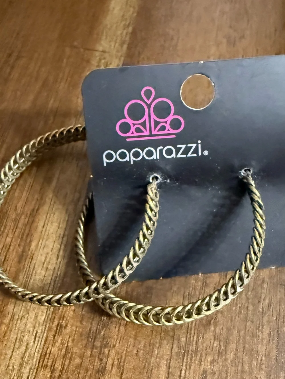 Paparazzi Gold Twisted Rope Hoop Earrings